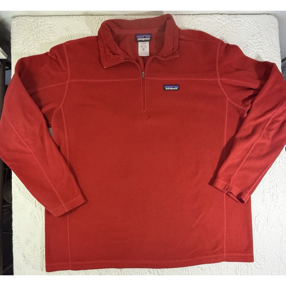Patagonia Men's Micro D 1/4 Zip Fleece Pullover‎ XL Burnt Orange Cinnabar Preppy